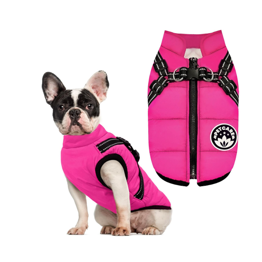 Petcare Dog Coat with Reflective Harness Built in Waterproof Jackets Warm Pet LG